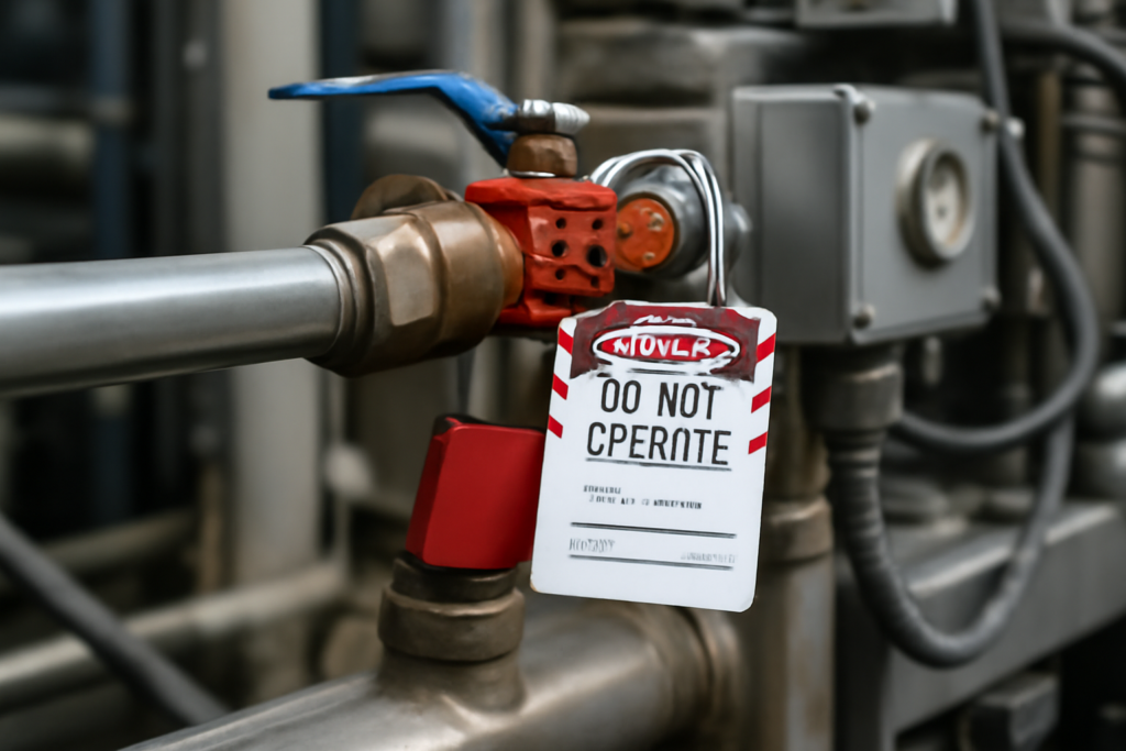 Bloqueo y Etiquetado (LOTO): Procedimientos esenciales para el mantenimiento seguro de maquinaria.