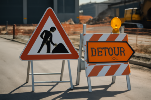 Señales transitorias: Guía para entender la señalización en zonas de obras.