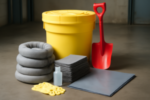 Componentes esenciales de un kit para derrames químicos