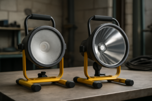 Guía de luces: Flood vs. Spot: Diferencias para iluminación cercana (área de trabajo) y de larga distancia.