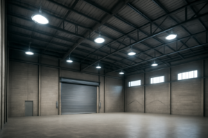 Iluminación de alta bahía (High Bay): Cómo iluminar techos altos en naves industriales.