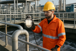 Plantas de tratamiento de aguas residuales: Iluminación ante gases peligrosos.