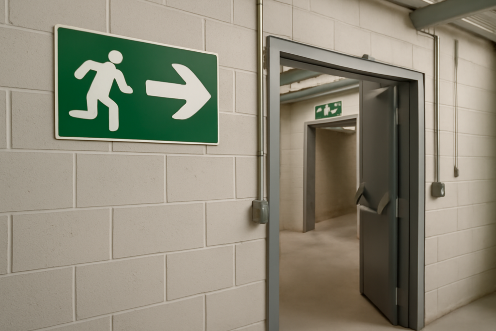 Señalización de emergencia y rutas de evacuación vial