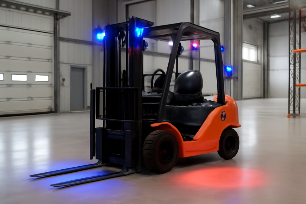 Luz azul vs luz roja en montacargas: ¿cuál elegir?