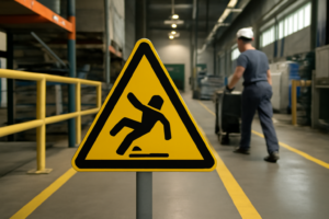 Señalización vial para prevención de accidentes en fábricas y almacenes