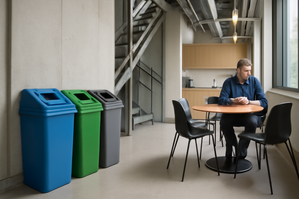Ubicación estratégica: Da consejos sobre cómo distribuir los contenedores en pasillos, cafeterías y áreas comunes de la empresa para motivar su uso.